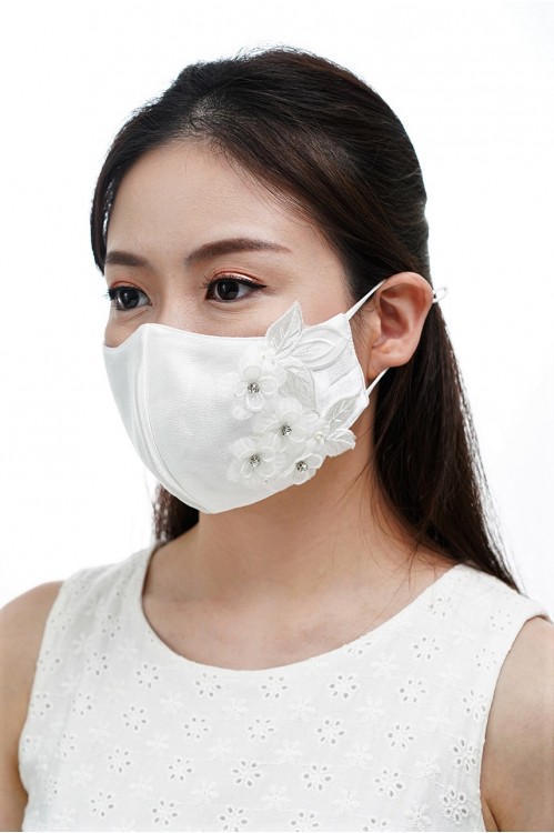 Ear Loop - 3D Lace Mask (White)