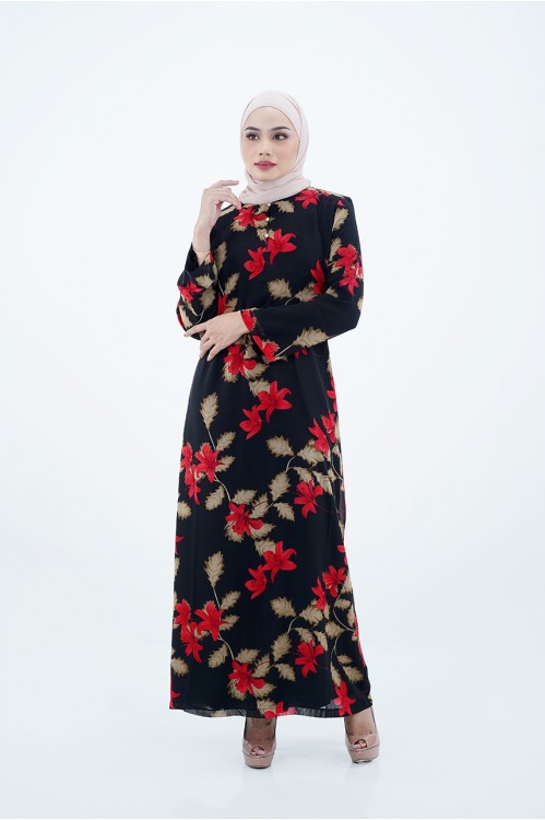 Black Orchid Jubah (Red)
