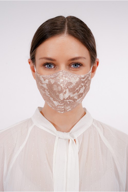 Ear Loop - Victorian Lace Mask (Nude Blush)