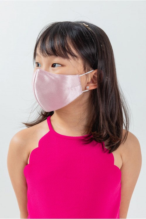 Kids - Silk Satin Mask (Powder Pink)