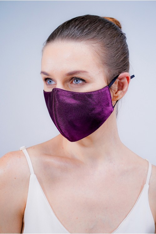 Ear Loop - Satin Silk Mask (Purple)